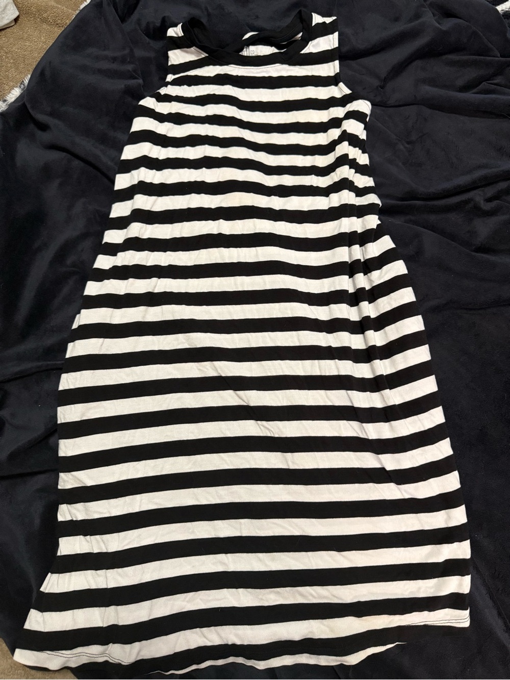 Time and Tru Black and White Striped A-Line Skirt